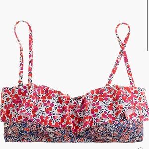 J. Crew Ruffle bandeau bikini top in Liberty multi floral small